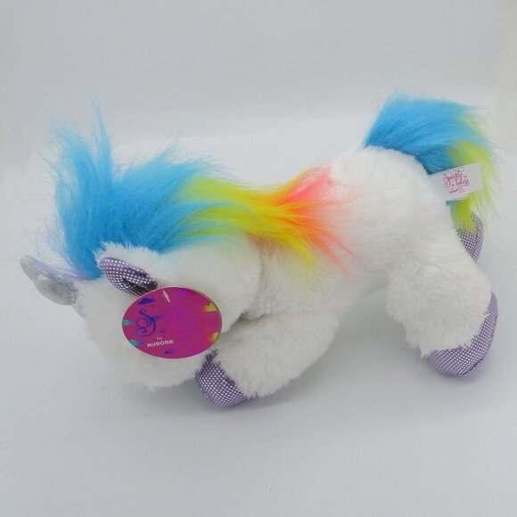 Aurora Sparkle Tales Unicorn Plush Toy 11" Stuffed Rainbow Mane Brand New - Picture 2 of 5